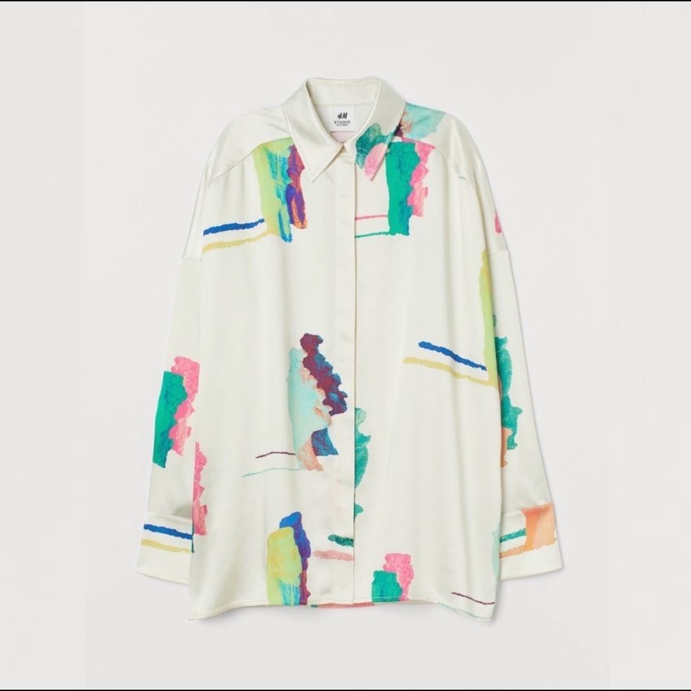 H&M Patterned Oversized Shirt
